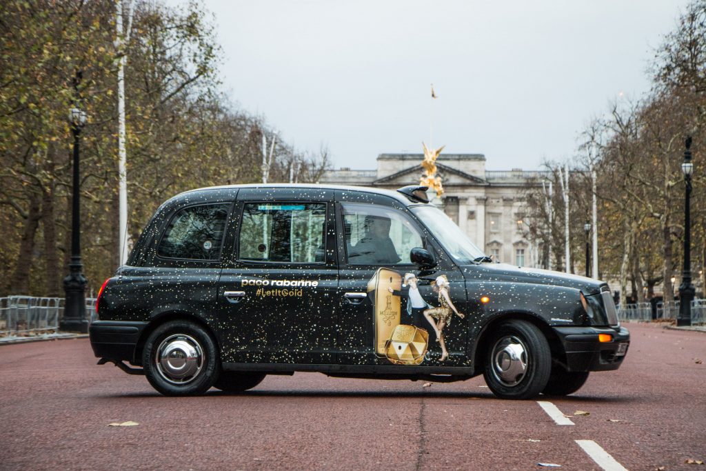 Paco Rabanne taxi wrap for Verifone by PressOn