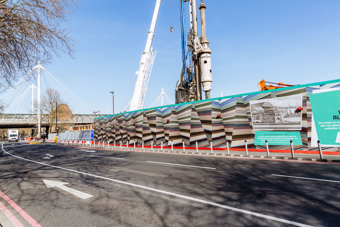 Hoardings for the Tideway construction sites