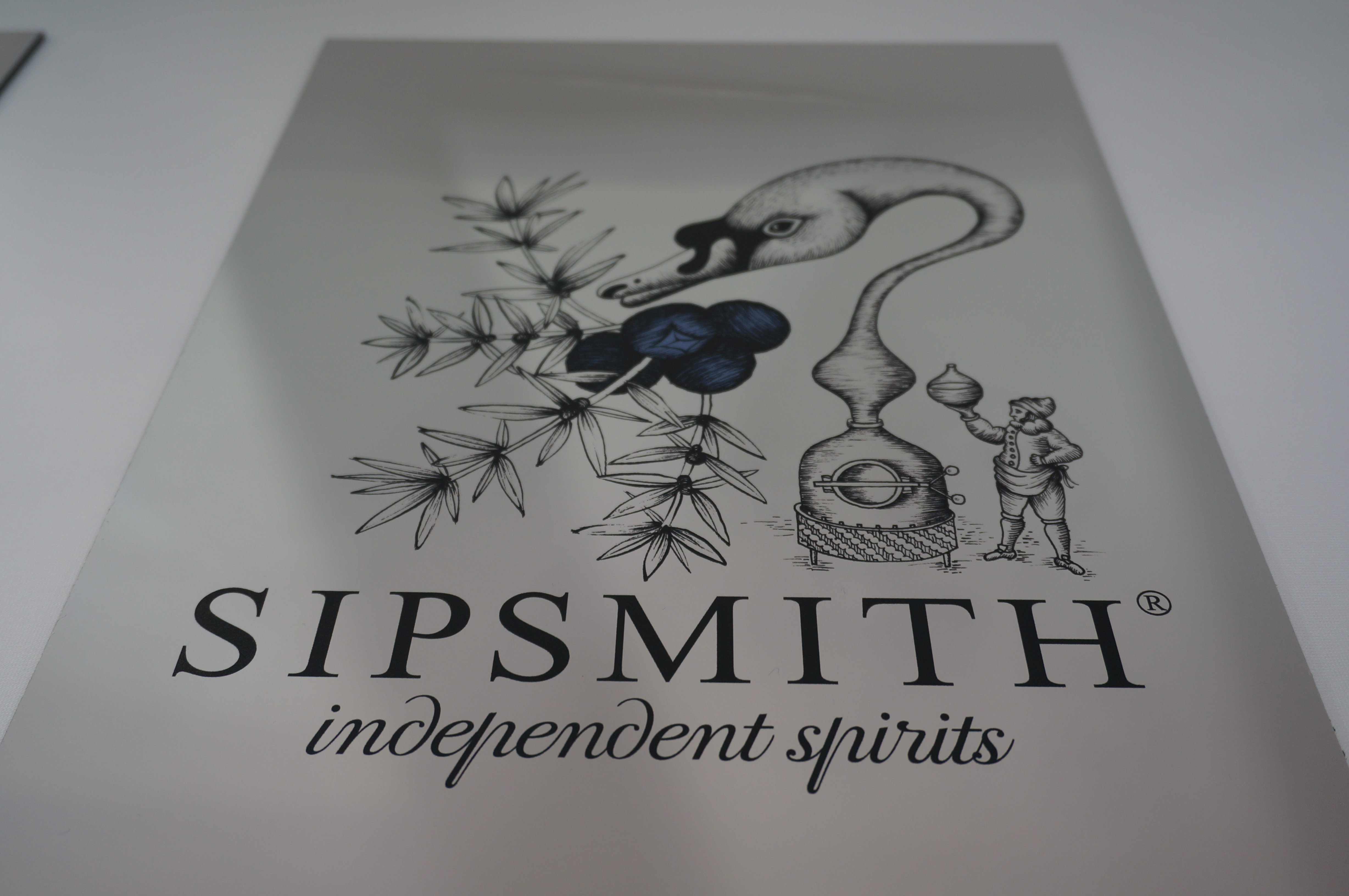 brushed aluminium sign